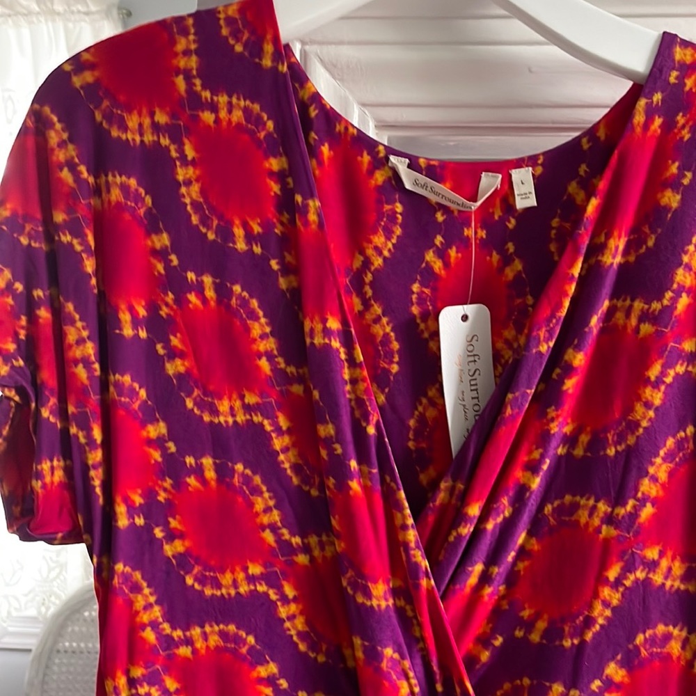 NEW☀️fun colorful crisscross bust short sleeve dress
